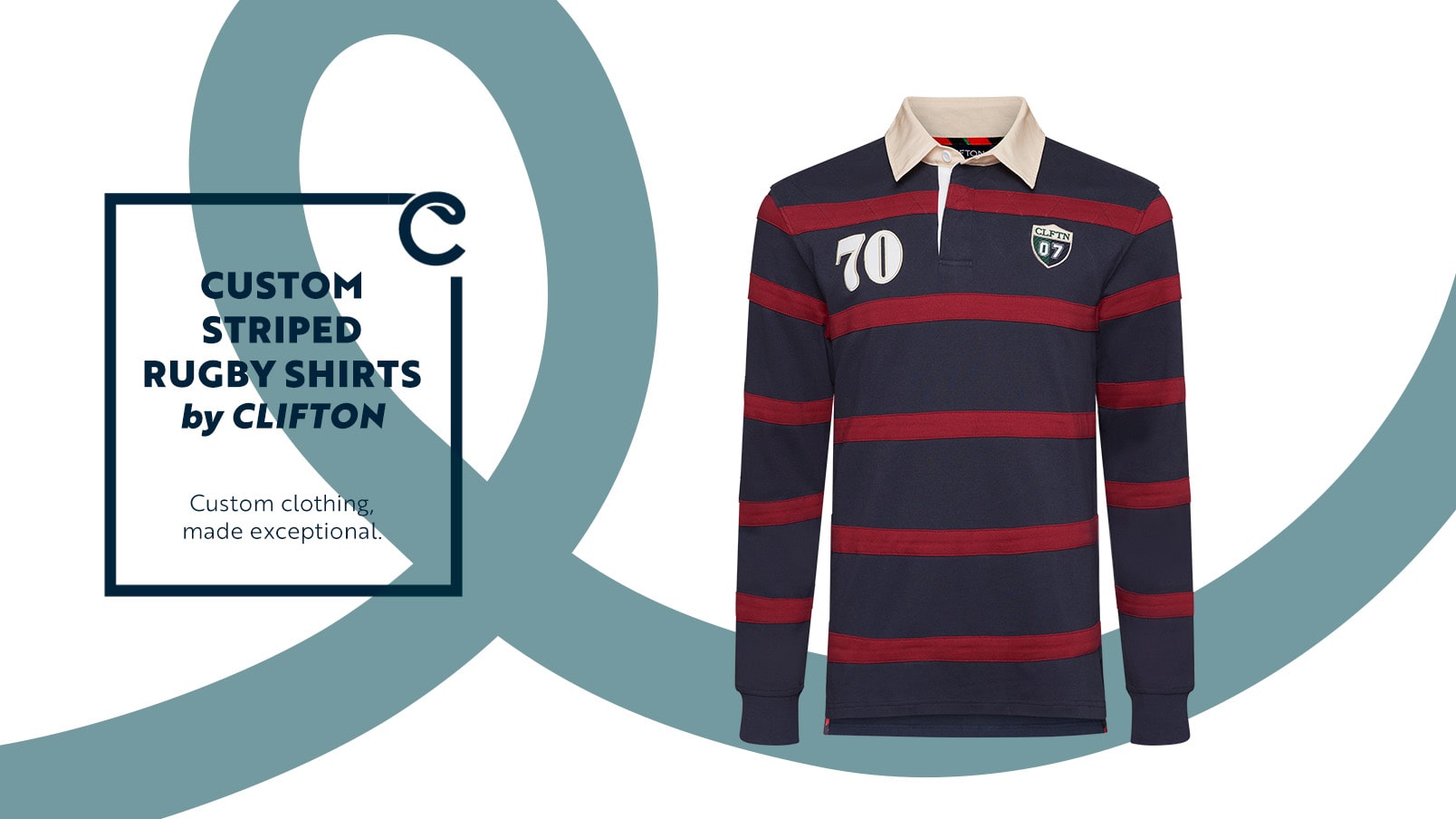 CLIFTON Sullivan – Individuell gestaltetes gestreiftes Rugby-Shirt